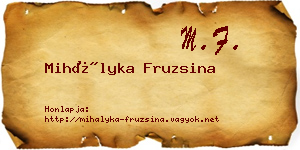 Mihályka Fruzsina névjegykártya